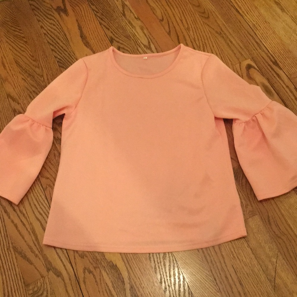 Pink bell sleeve top